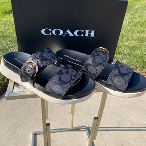 Coach Gwen Signatuure Sandals Black Size 8